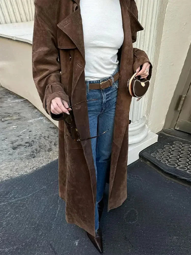 Retro Brown Belt Coat