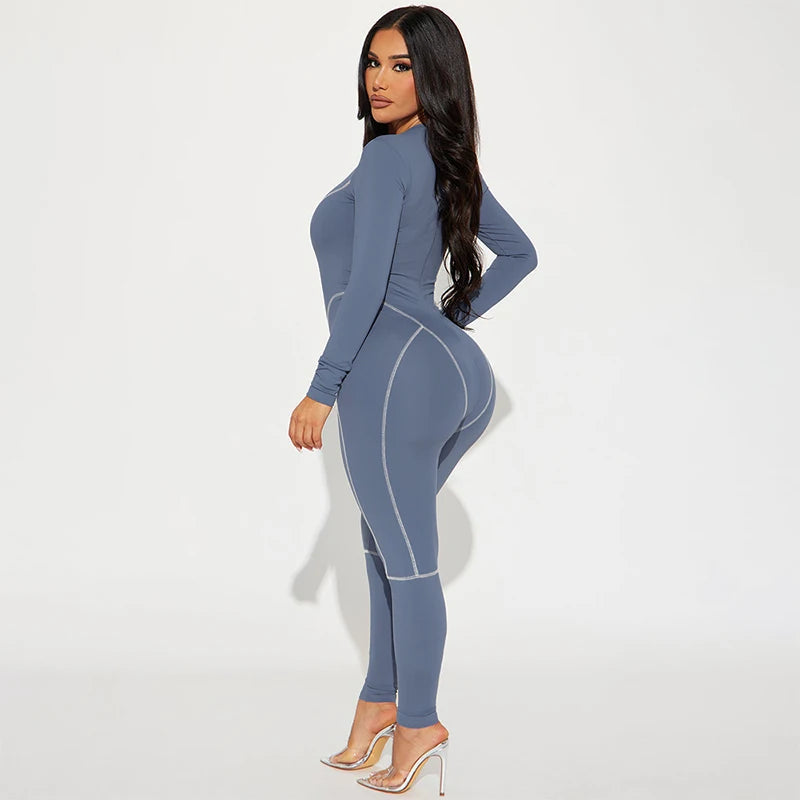 Casual Sporty O Neck Jumpsuit