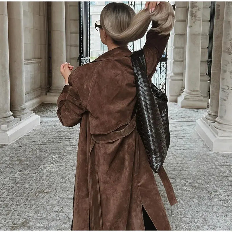 Retro Brown Belt Coat